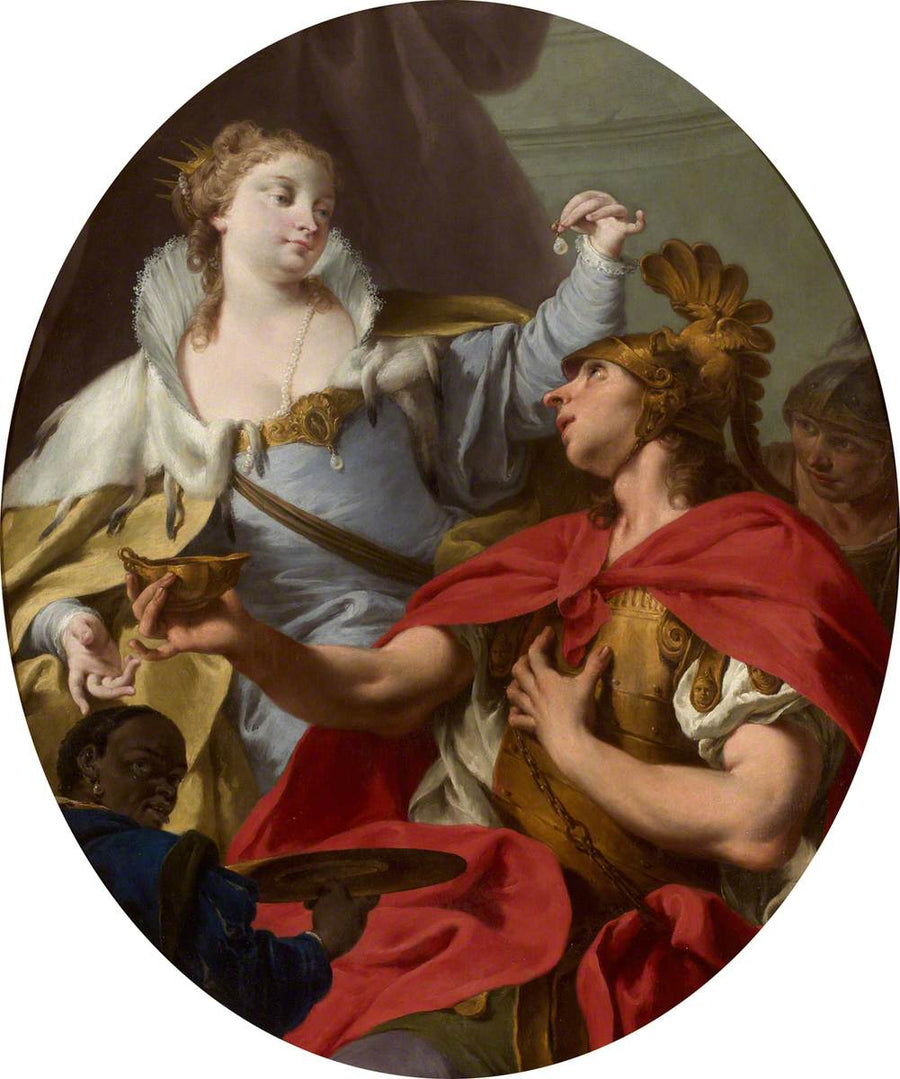 Cleopatra en de parel - Giovanni Battista Pittoni