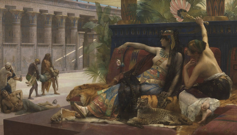 Cleopatra legt gifstoffen op doodvonnissen - Alexandre Cabanel

Source:
Cléopâtre impose des poisons sur des condamnés à mort - Alexandre Cabanel