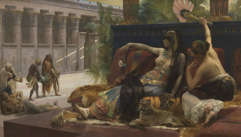 Cleopatra legt gifstoffen op doodvonnissen - Alexandre Cabanel

Source:
Cléopâtre impose des poisons sur des condamnés à mort - Alexandre Cabanel