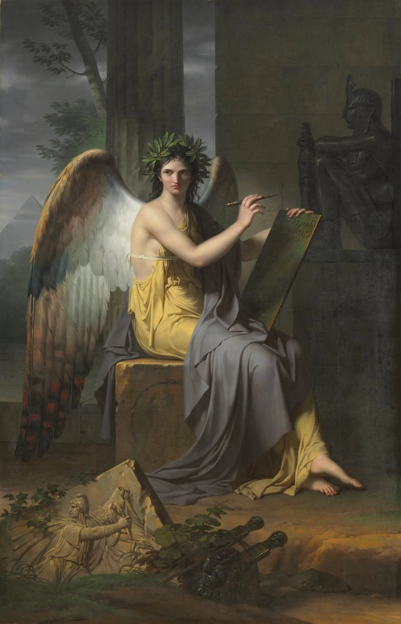 Clio, muze die over de Geschiedenis waakt - Charles Meynier

Source:
Clio, muse qui préside à l’Histoire - Charles Meynier