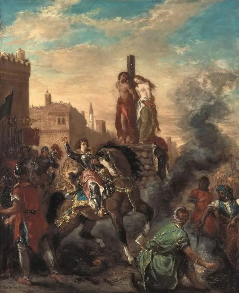 Clorinda redt Olindo en Sophronia - Eugène Delacroix