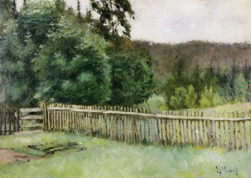 Omheining in het bos - Edvard Munch
