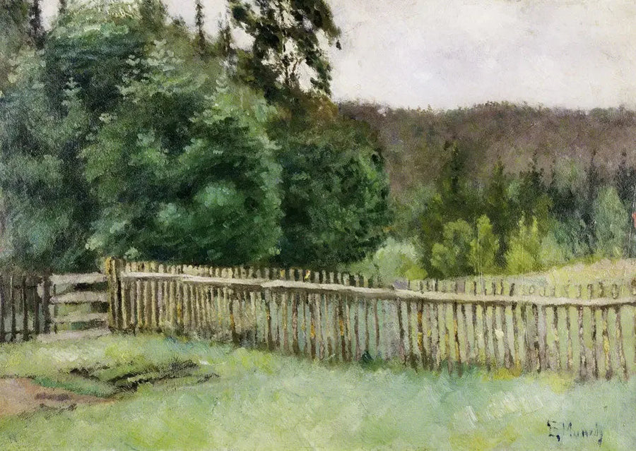 Omheining in het bos - Edvard Munch
