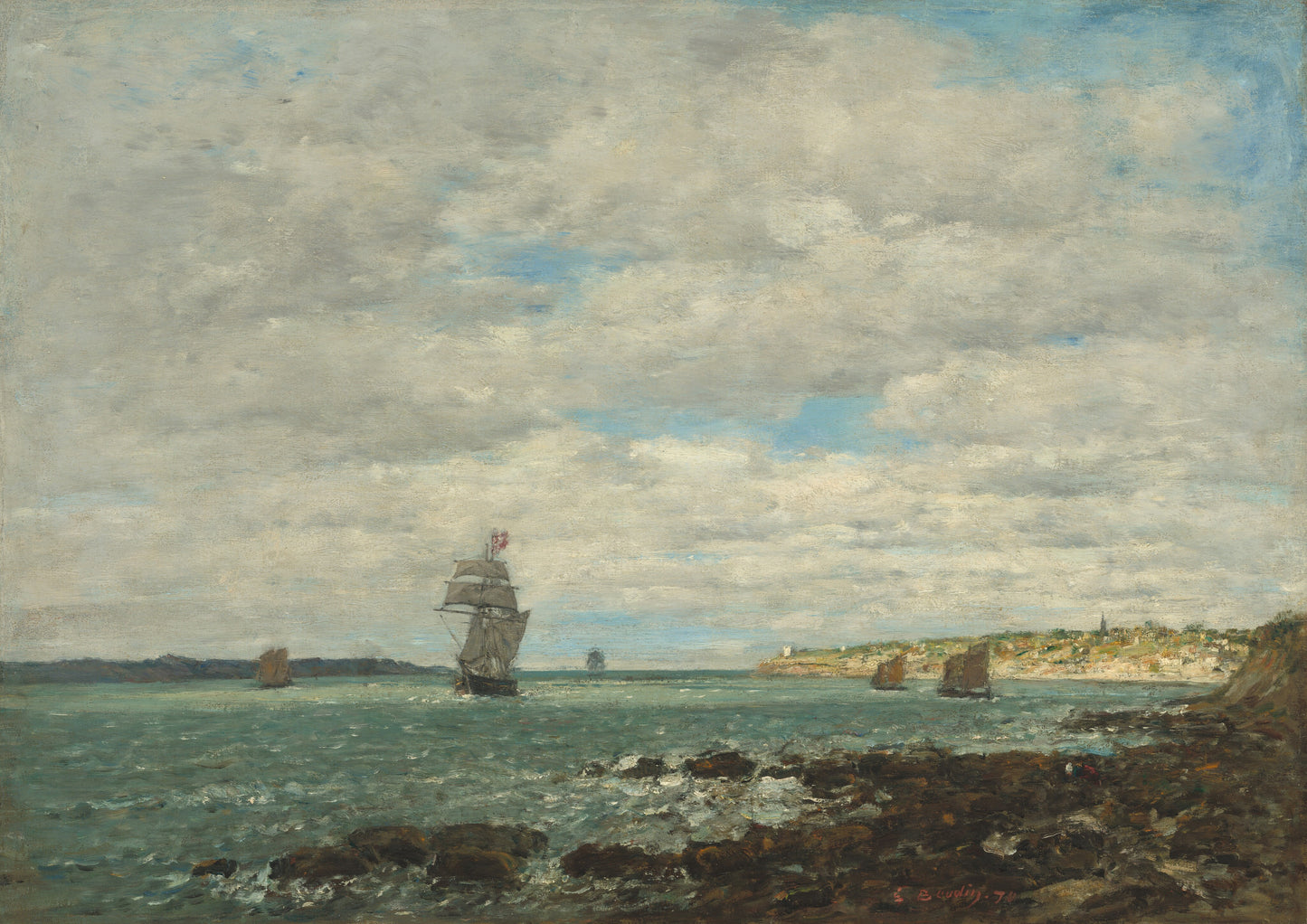 🌊 Kusten van Bretagne – Eugène Boudin (1874)