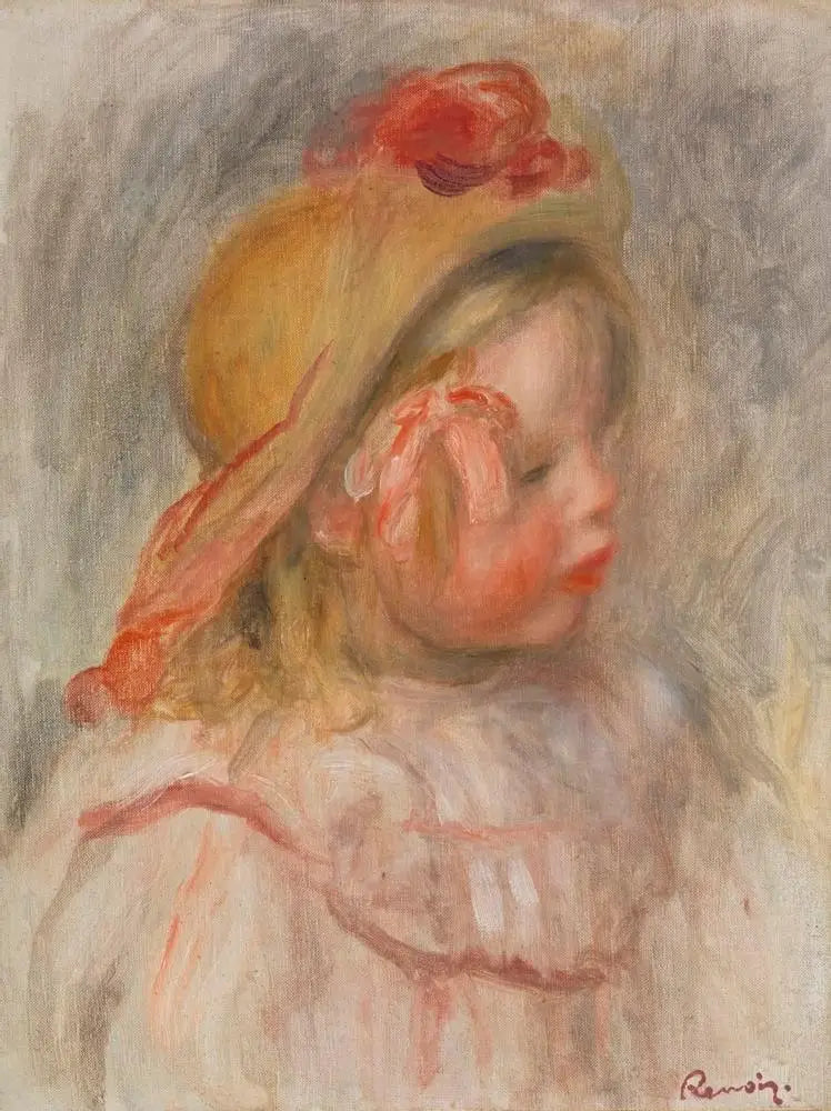 Coco met strohoed - Pierre-Auguste Renoir