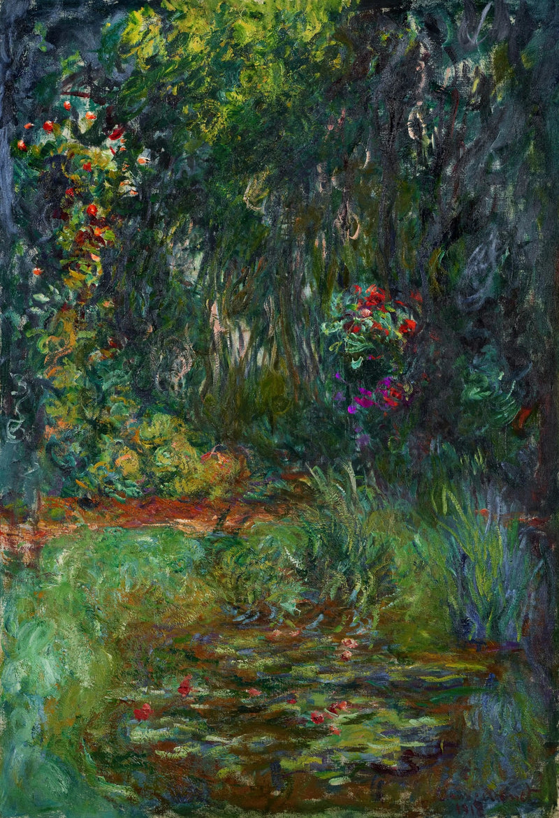 Hoek van de Vijver met Waterlelies - Claude Monet
