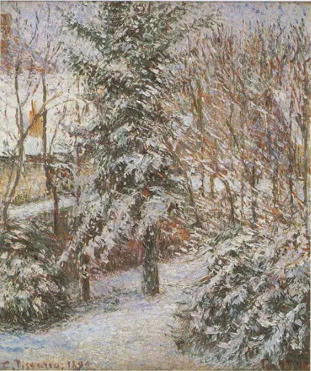 Tuinhoek, sneeuw, Eragny - Camille Pissarro