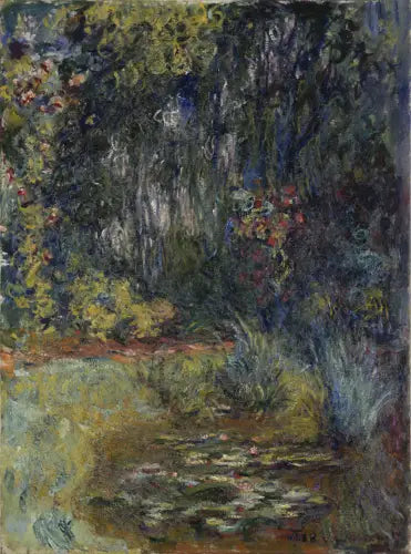 Hoek van de Vijver met Waterlelies - Claude Monet