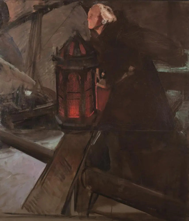 Colomb die Palos verlaat (Bij de lantaarn) - Joaquín Sorolla