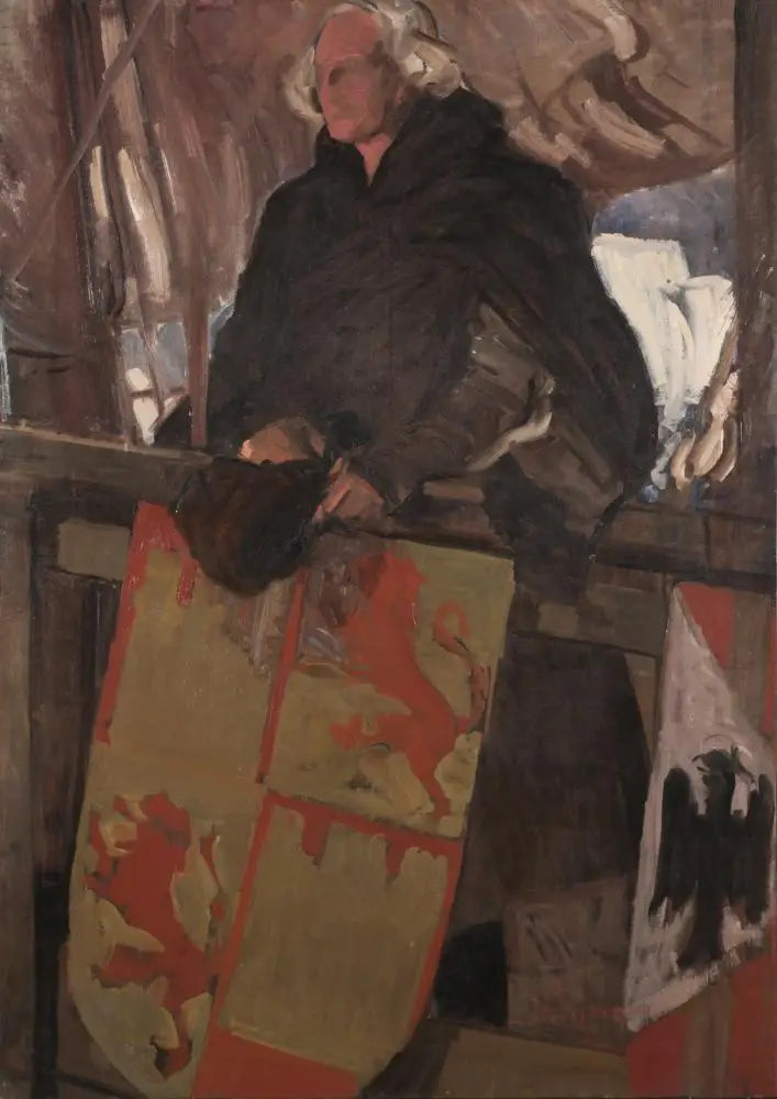 Colombus verlaat Palos (met wapenschild) - Joaquín Sorolla