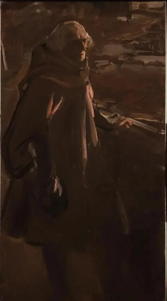 Colomb die Palos verlaat (s nachts, rechter profiel) - Joaquín Sorolla