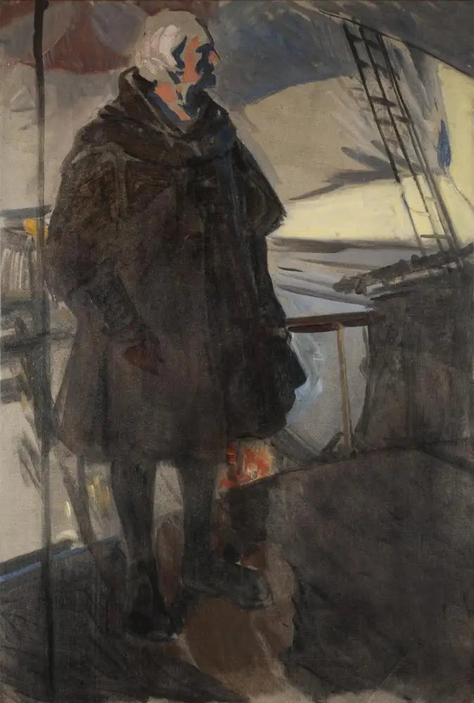 Colomb die Palos verlaat (profiel naar rechts, gezicht naar de achtersteven) - Joaquín Sorolla