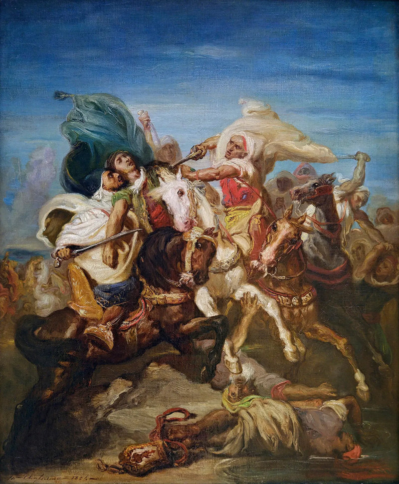 Gevecht van Arabische ruiters - Théodore Chassériau