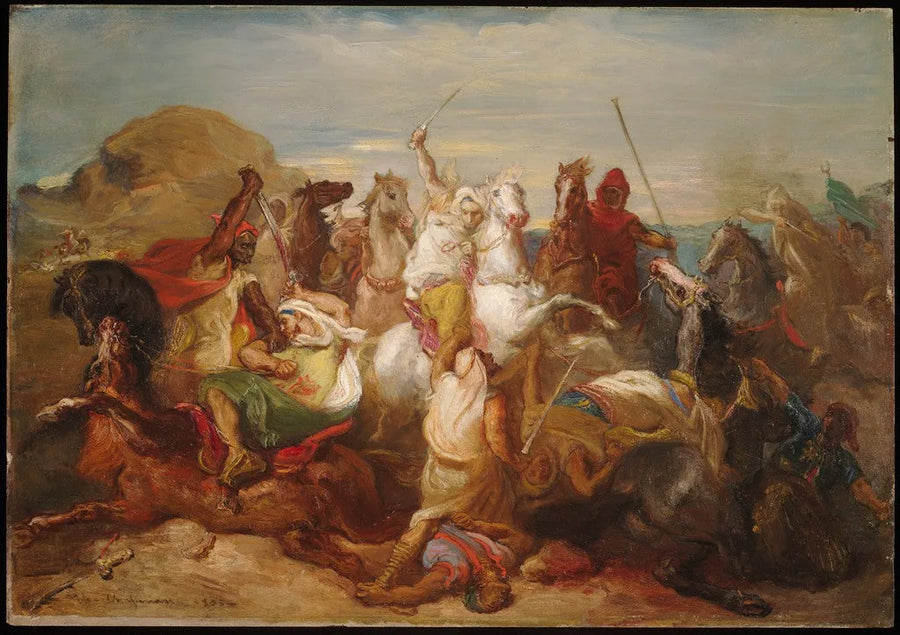 Gevecht van Arabische ruiters - Théodore Chassériau