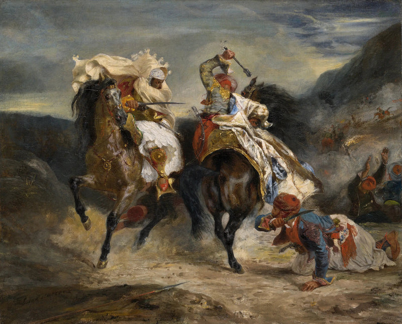 Strijd van de Giaour en Hassan - Eugène Delacroix