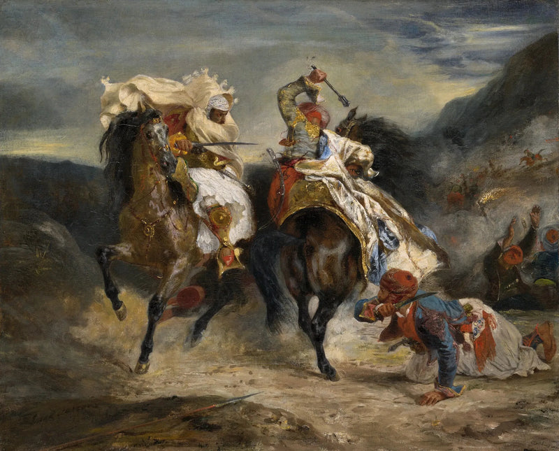 Strijd van de Giaour en Hassan - Eugène Delacroix