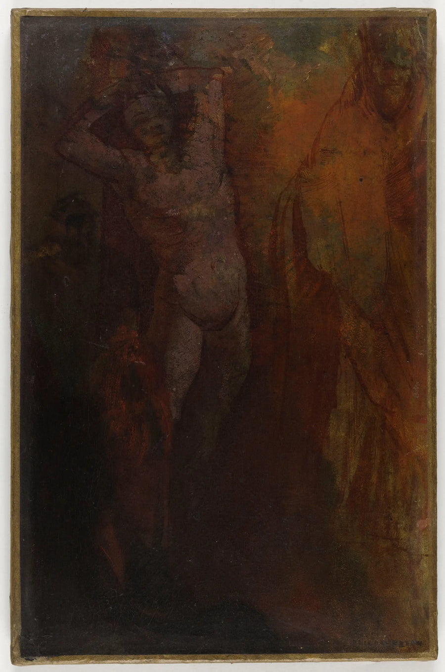 Samenstelling met drie personages (Flagellatie?) - Odilon Redon