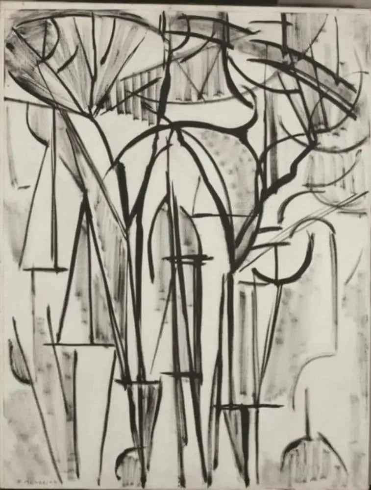 Compositie bomen 1 (onvoltooid) - Piet Mondrian