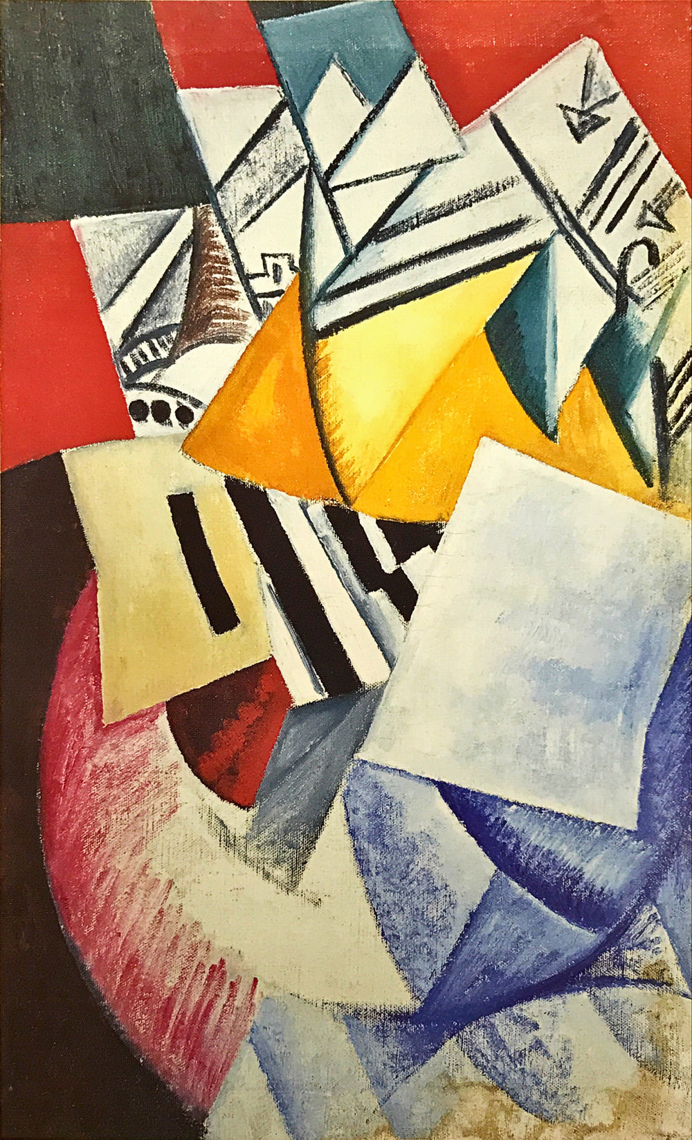 Composition avec des cartes - Olga Rozanova image 1 reproduction de peinture à l’huile