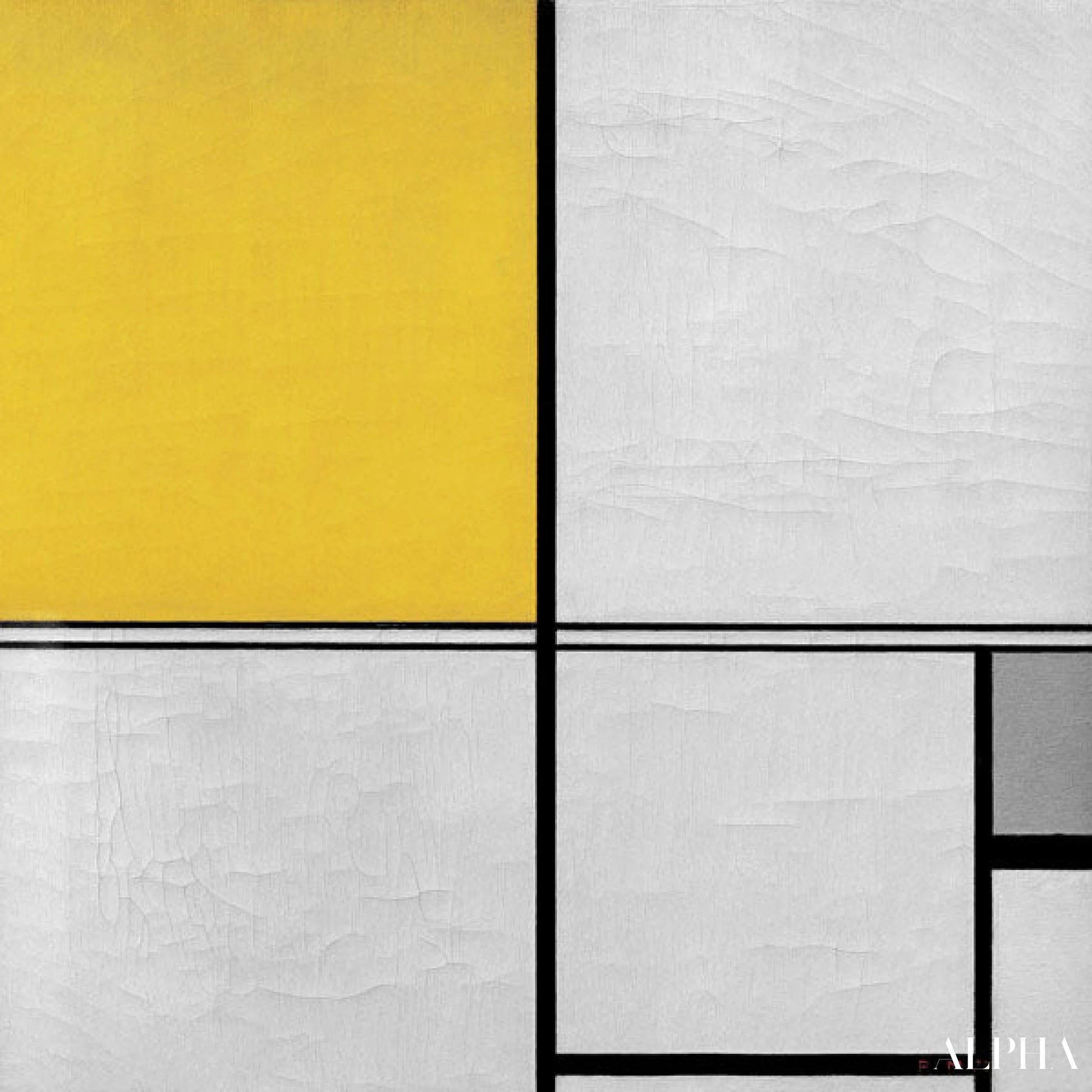 Samenstelling met dubbele lijn - Mondrian - Reproducties van schilderijen en hoogwaardige schilderijen
