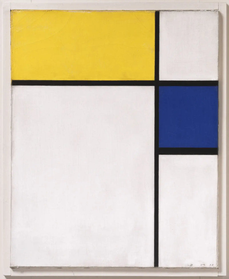 Compositie met blauw en geel - Piet Mondrian