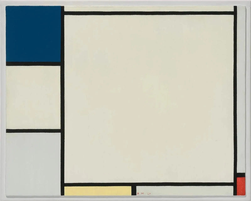 Compositie met blauw, geel en rood - Piet Mondrian