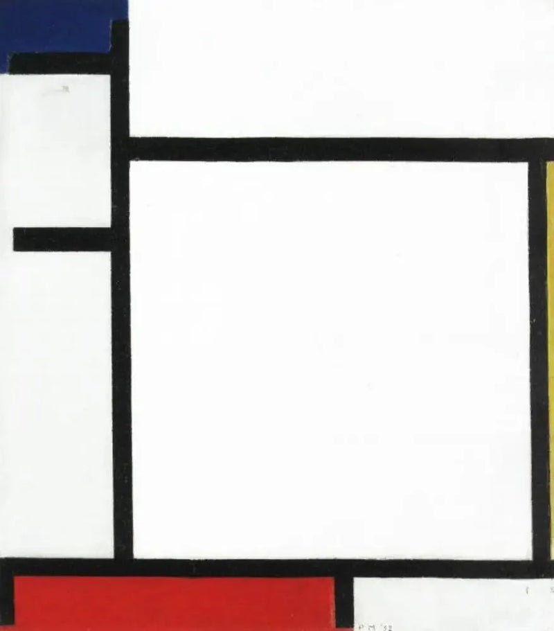 Compositie met blauw, geel, rood en grijs - Piet Mondrian