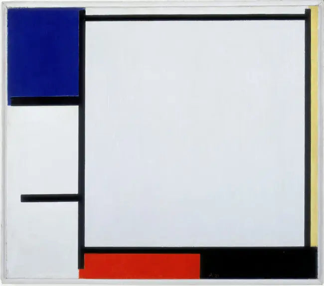 Compositie met blauw, geel, rood, zwart en grijs - Piet Mondrian