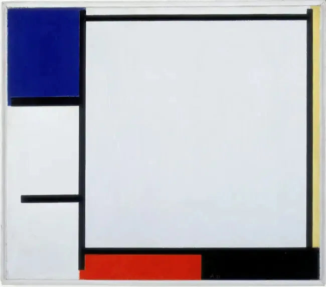 Compositie met blauw, geel, rood, zwart en grijs - Piet Mondrian
