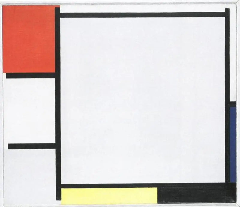 Compositie met rood, blauw, geel, zwart en grijs - Piet Mondrian