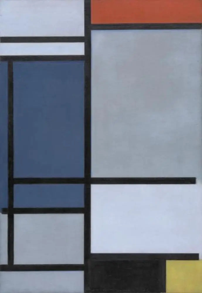Compositie met rood, blauw, zwart, geel en grijs - Piet Mondrian