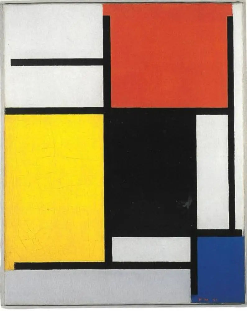 Compositie met rood, geel, zwart, blauw en grijs - Piet Mondrian