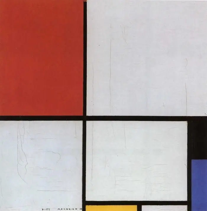Compositie met rood, zwart, blauw en geel - Piet Mondrian
