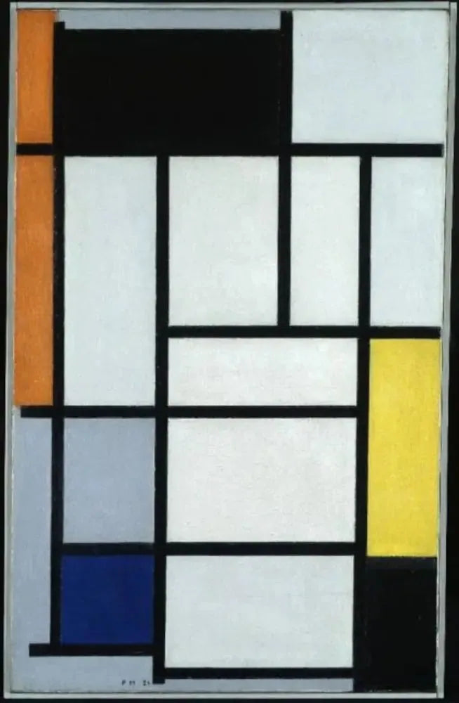 Compositie met rood, zwart, geel, blauw en grijs - Piet Mondrian