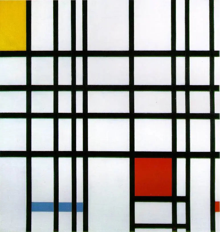 Reproduction du tableau « Composition avec jaune, bleu et rouge - Piet Mondrian » par Alpha Reproduction en peinture à l’huile