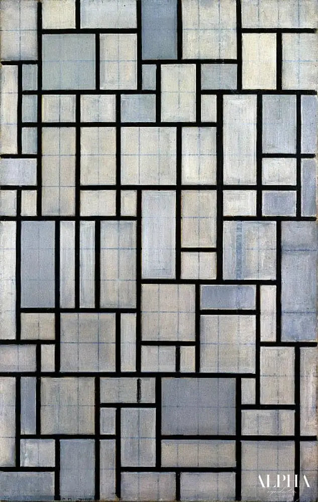 Composition avec la grille 2 - Mondrian - Reproductions de tableaux et peintures haut de gamme