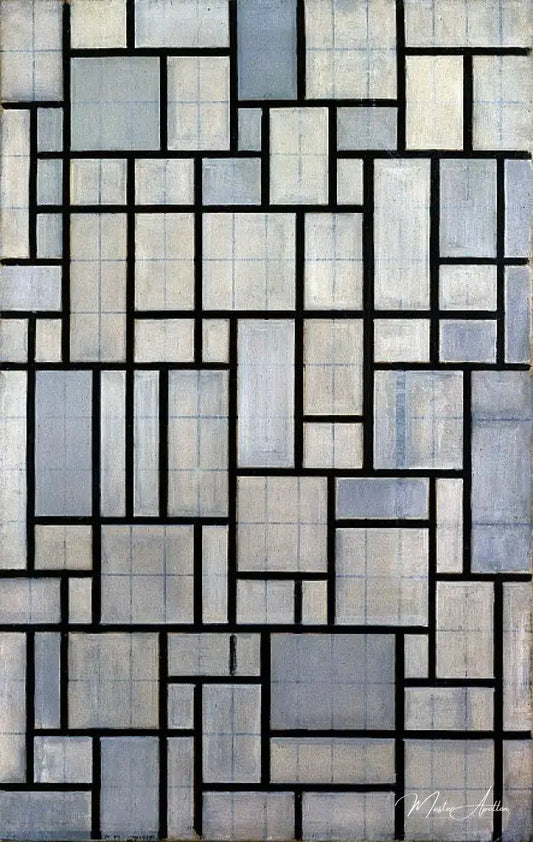 Composition avec la grille 2 - Mondrian - Reproductions de tableaux et peintures haut de gamme