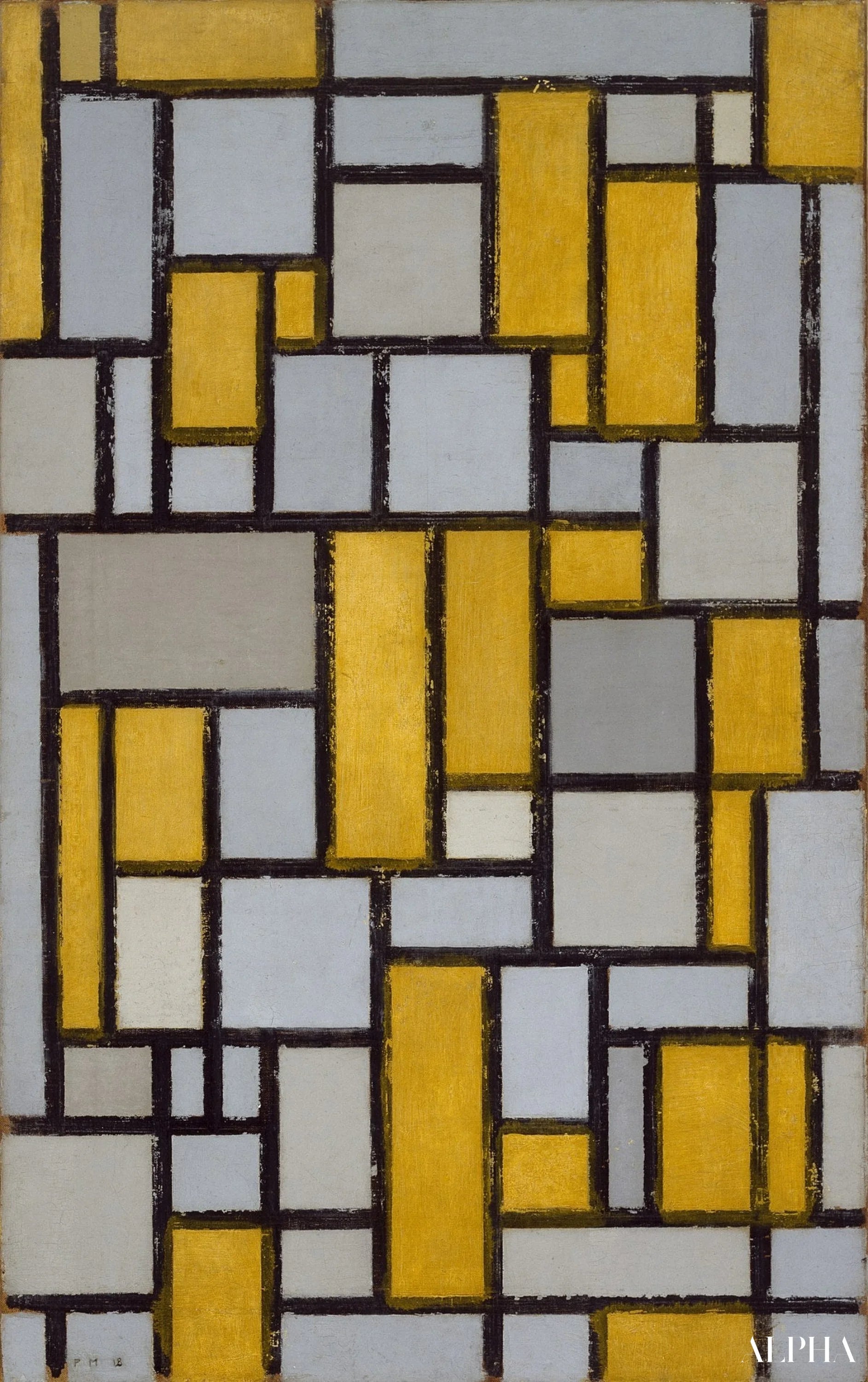 Compositie met het raster - Mondrian - Reproducties van schilderijen en hoogwaardige schilderijen
