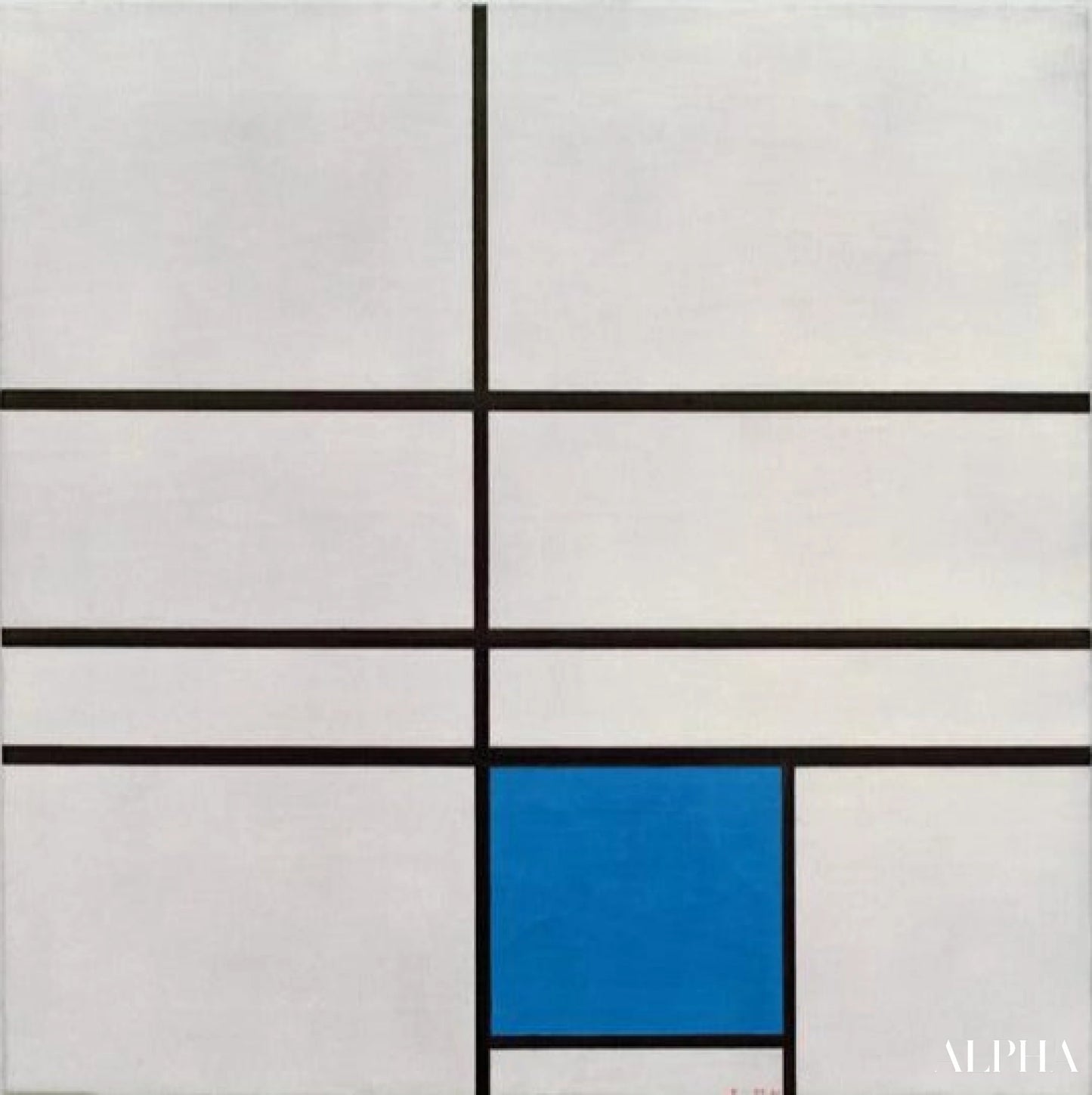 Samenstelling met blauw 1935 - Mondrian - Reproducties van schilderijen en hoogwaardige schilderijen