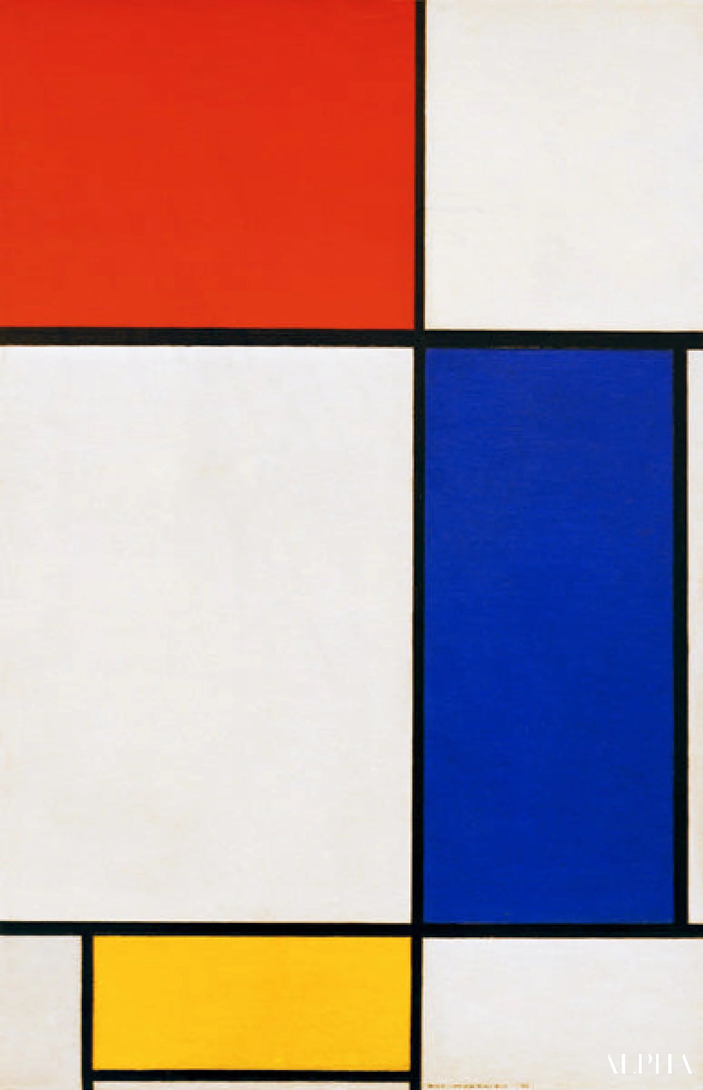 Samenstelling met rood geel blauw - Mondrian - Reproducties van schilderijen en hoogwaardige schilderijen