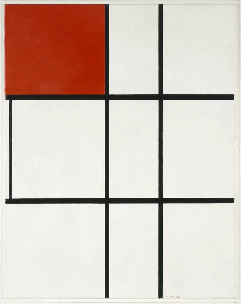 Compositie B (nr. II) met rood - Piet Mondrian