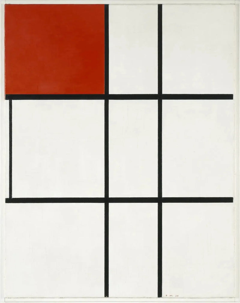 Compositie B (nr. II) met rood - Piet Mondrian