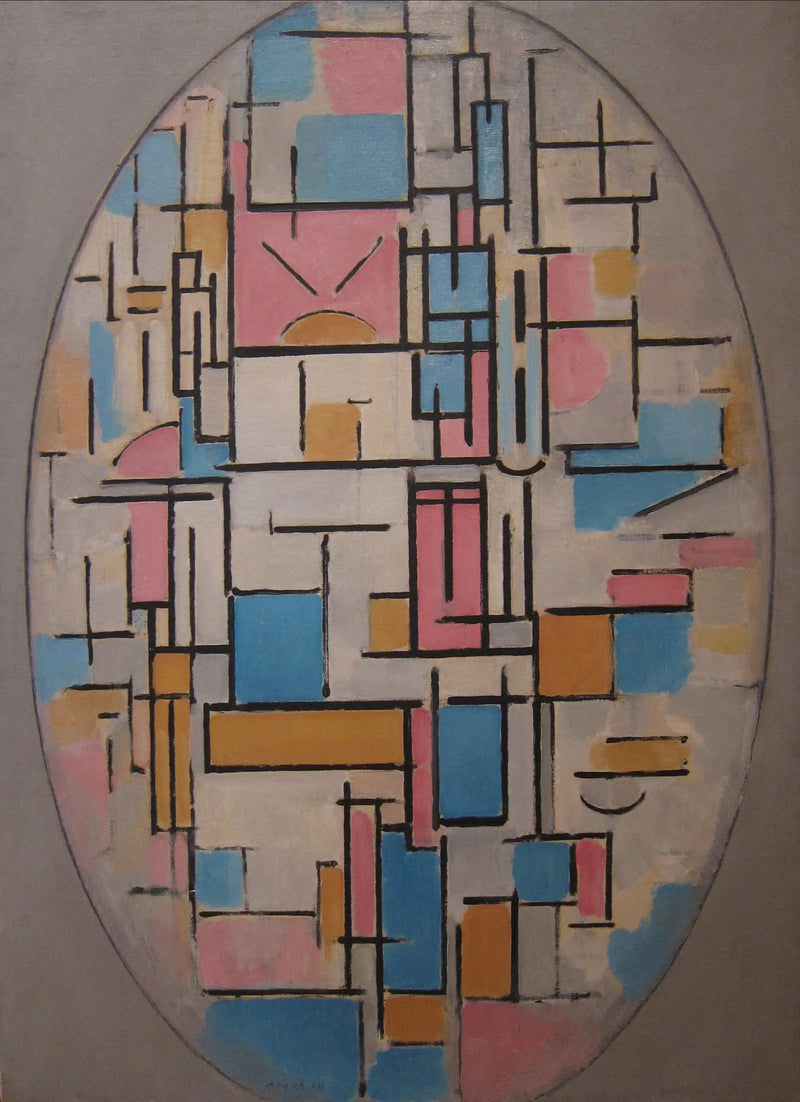 Compositie in een ovaal met kleurvlakken 1 - Piet Mondrian
