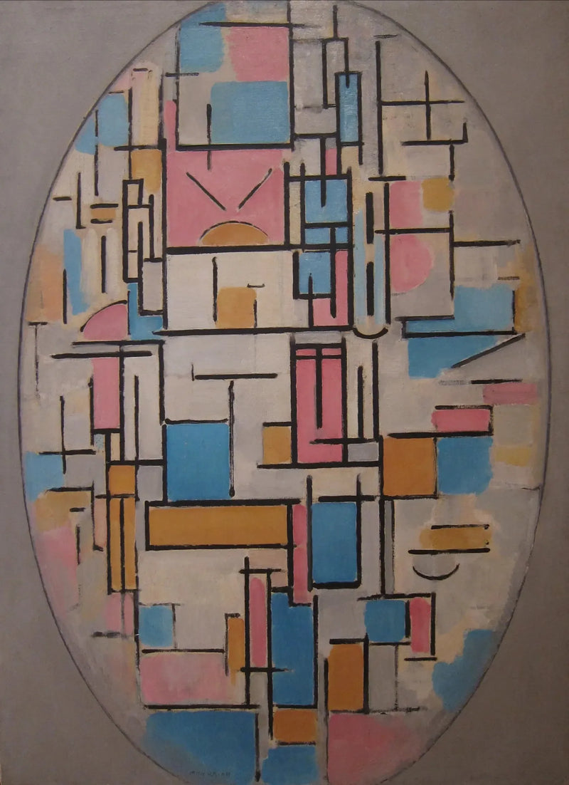 Compositie in een ovaal met kleurvlakken 1 - Piet Mondrian