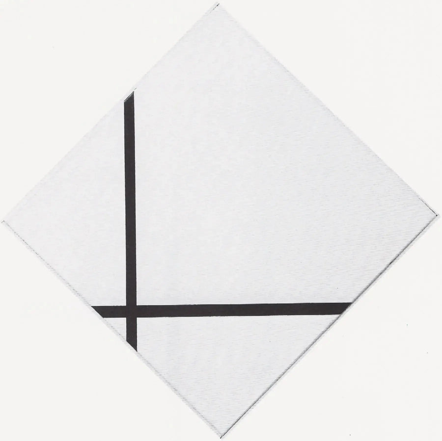 Ruitvormige compositie met twee lijnen - Piet Mondrian
