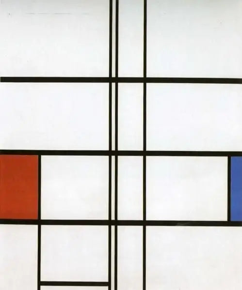 Compositie in wit, rood en blauw - Piet Mondrian