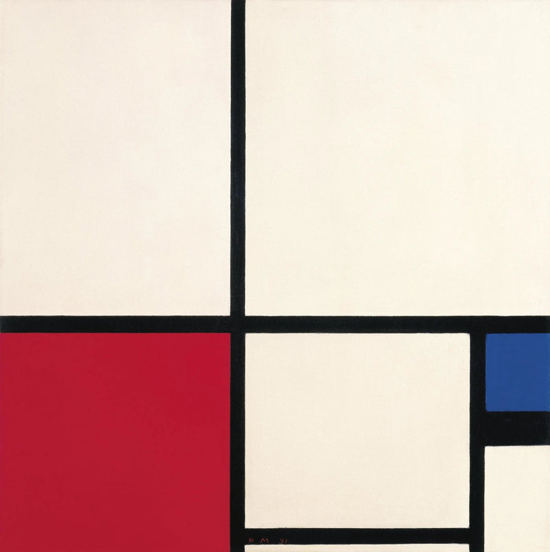Kleurcompositie / Compositie nr. I met rood en blauw - Piet Mondrian