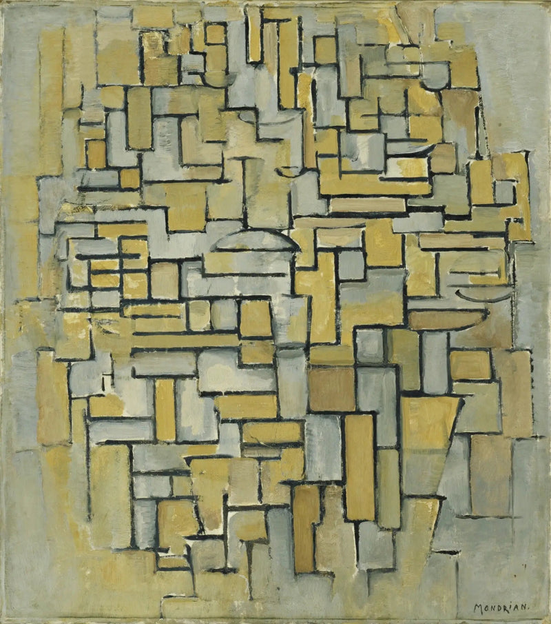 Compositie in bruin en grijs - Piet Mondrian