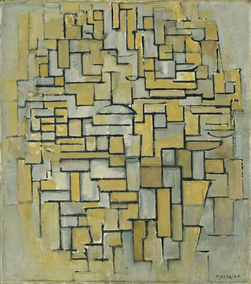 Compositie in bruin en grijs - Piet Mondrian