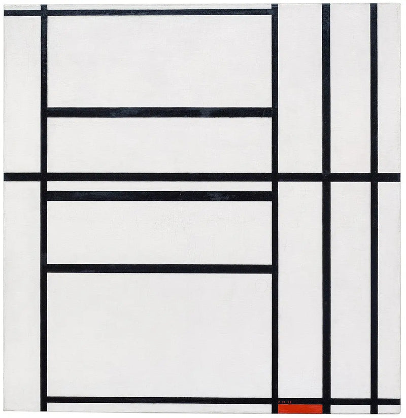 Compositie nr. 1 met grijs en rood 1938 / Compositie met rood 1939 - Piet Mondrian